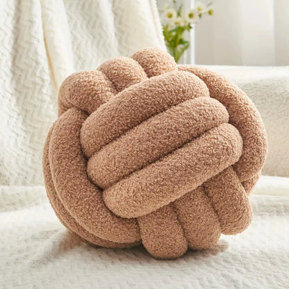 1Pc round Knot Throw Pillow Home Decorative Ball Pillow Soft,Knot Pillow Ball, Knotted Pillow for Living Room Bed Couch Sofa