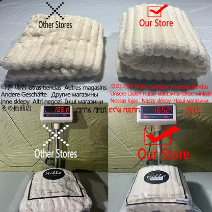 Luxury Soft Faux Rabbit Fur Throw Blanket Fluffy Warm Solid Color Plush Blanket for Sofa Bed Single Double Spring Autumn Plaid